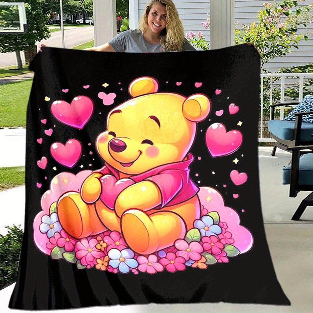 1pc Winnie The Pooh Printing Blanket - Soft, All-Season Throw for Living Room, Bedroom,Personalized Gift with Adorable Cartoon Design