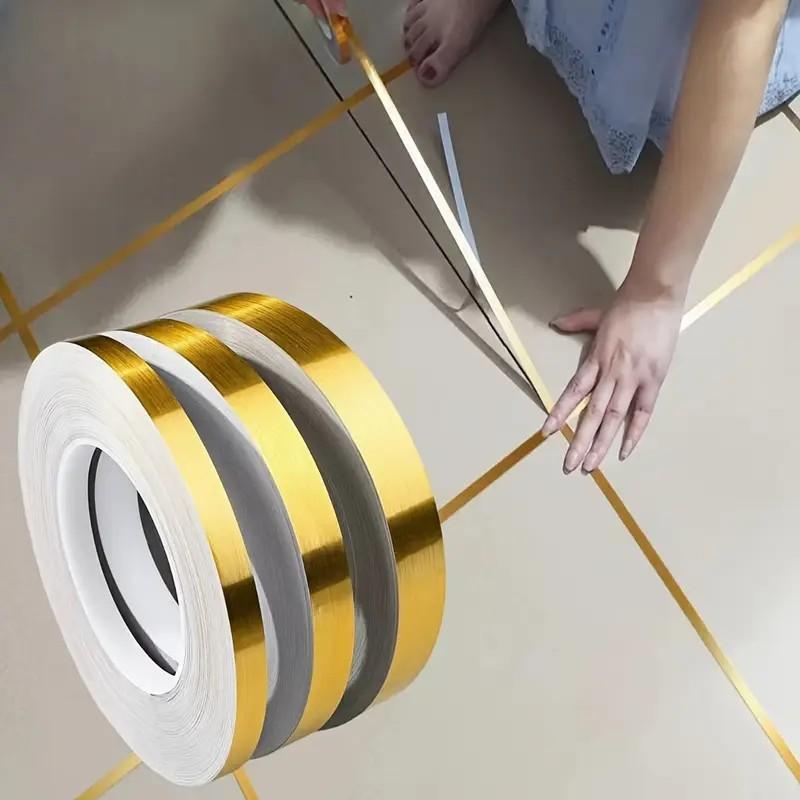 Gold Self-Adhesive Floor Tile Sealing Strip Waterproof Wall Gap Tape Anti-Mold for Kitchen Sink Edge Sealing