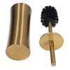 Toilet Brush Set Stainless Steel Gloden Space Saving Soft Durable Bristles Ergonomic Modern Style Toilet Cleaner Brush