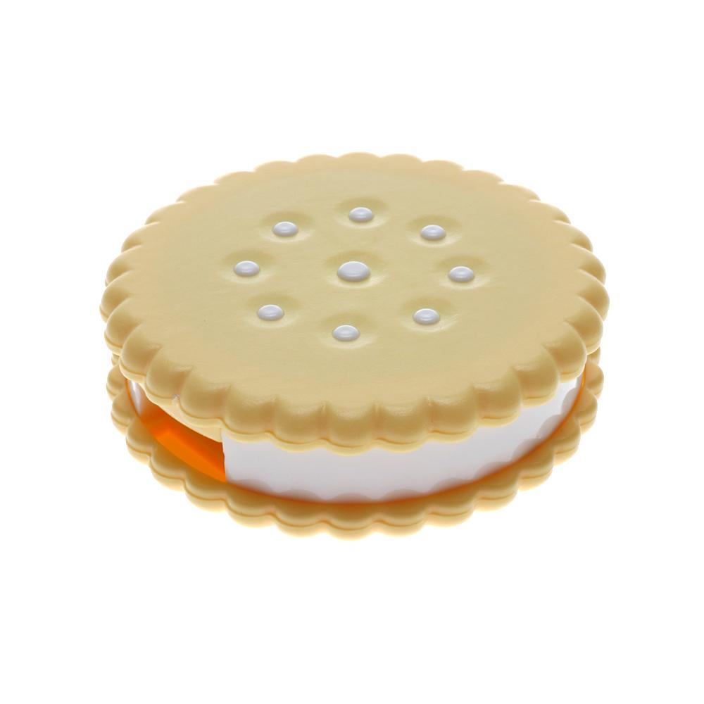 Cute Cookie Shaped Contact Lens Case with Mirror Portable Travel Container Kit Mini Storage Box with Tweezers Bottle Stick