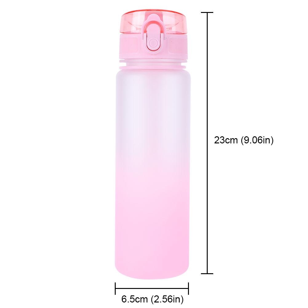 

500ml Sports Water Bottle Frosted Progressive Color Drinking Water Cup with Handle Gradient for Gym Outdoor Sports Camping 500ml розовый