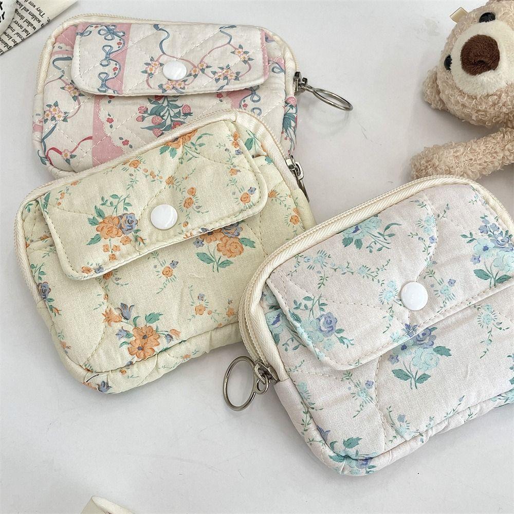 Cartoon Printing Small Makeup Lipstick Bag Kawaii Mini Canvas Storage Bag Students
