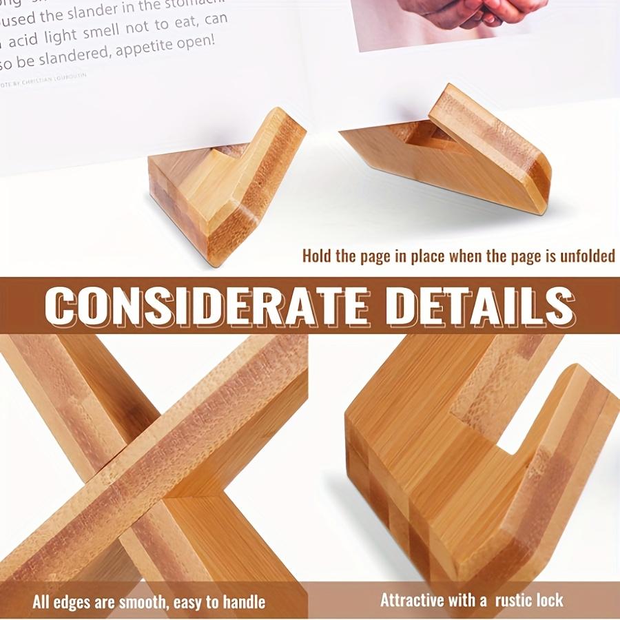 Multifunctional Shelf Cookbook Stand, Wooden Recipe Book Holder, Cook Book Stand for Kitchen Counter, Multifunctional Display