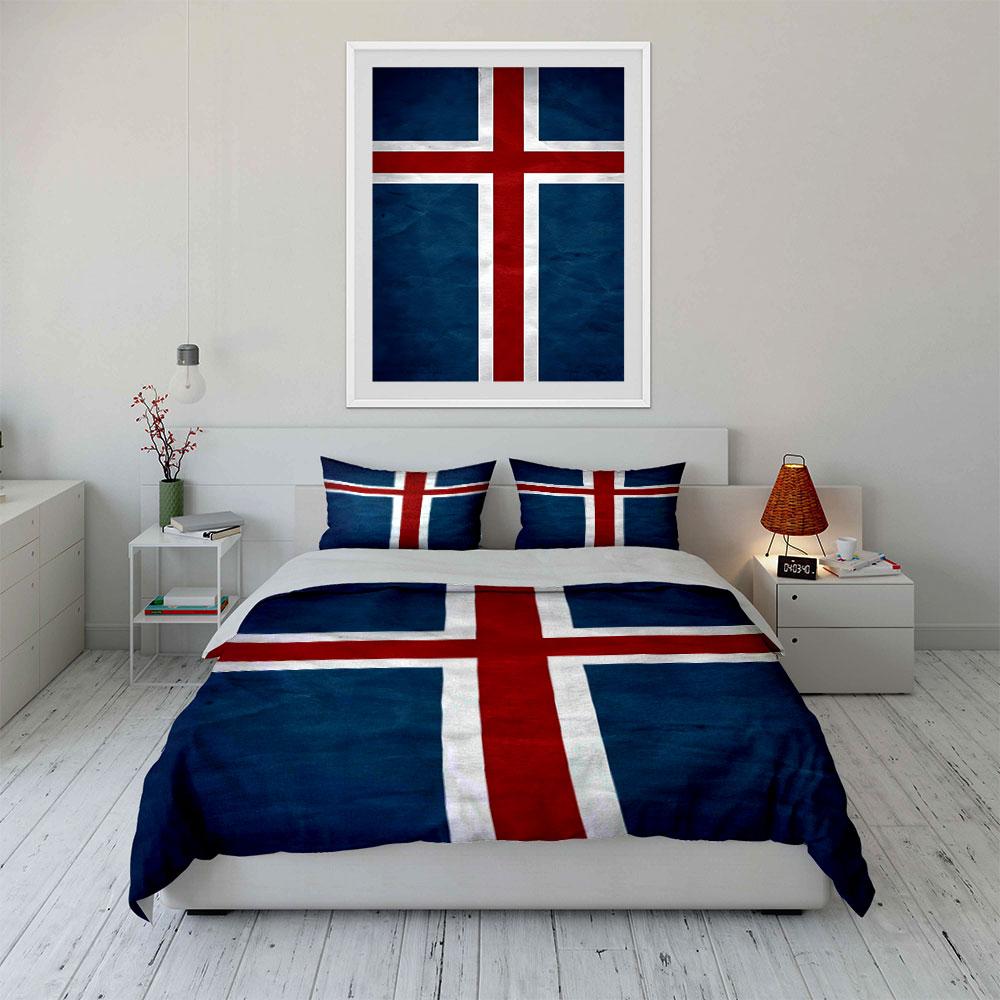 Red, white, blue cross. Bedding sets Duvet cover sets Duvet covers Pillowcases(1*Duvet Cover 2*Pillowcases without duvet insert)