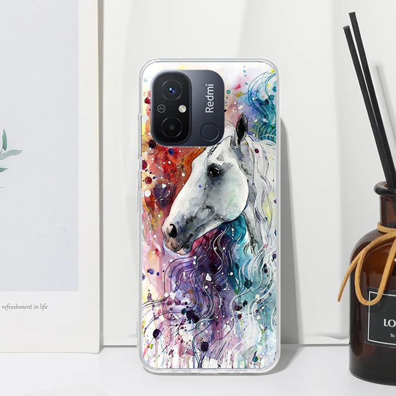 Animal Oil Painting Horse Phone Case For Xiaomi Redmi 14C 13 13C 12 12C 10 10A 10C 9 9A 9C 9T 8 8A 7 7A 6A 6 Pro K80 K70 K60 K40