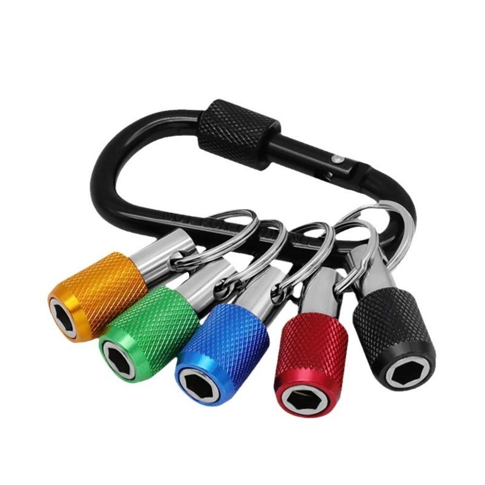 1/5 Stück 1/4" Sechskant Schaft Schlüsselanhänger Adapter Bohrer Schnellwechsel Hand-Schraubendreherkopf Halter Leichte Verlängerungsstange