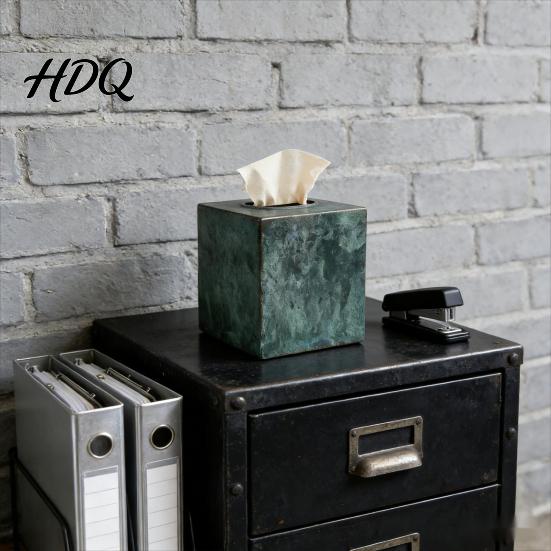 Light Luxury Tissue Box Square Box Distressed Iron Art Storage Holder