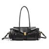 Y2K Style Large Bowling Bag Chic Boston Handbag Solid Color Motorcycle Crossbody Shoulder Bag Women's Vintage Underarm Bag