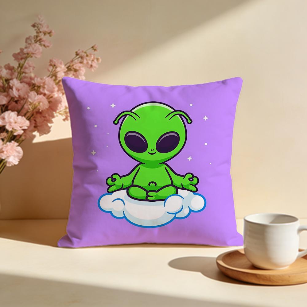 Wacky Silly Alien Cushion Cover Soft Pillow Cases for Home Bedroom Living Room Sofa