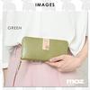 Mozu 86092 Echte Lederen Lange Portemonnee met Ritssluiting, Dun, Zweeds Eland Design, Dames, Camel