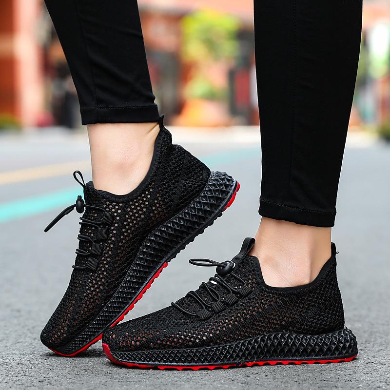 22 Mesh Spring and Summer Breathable Fly-woven Mesh Shoes Sports Shoes Trendy Hollow-soled Casual Shoes Middle School Students Running Shoes