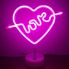 Heart-Shaped LED Neon Desk Lamp for Romantic Bedroom Decor