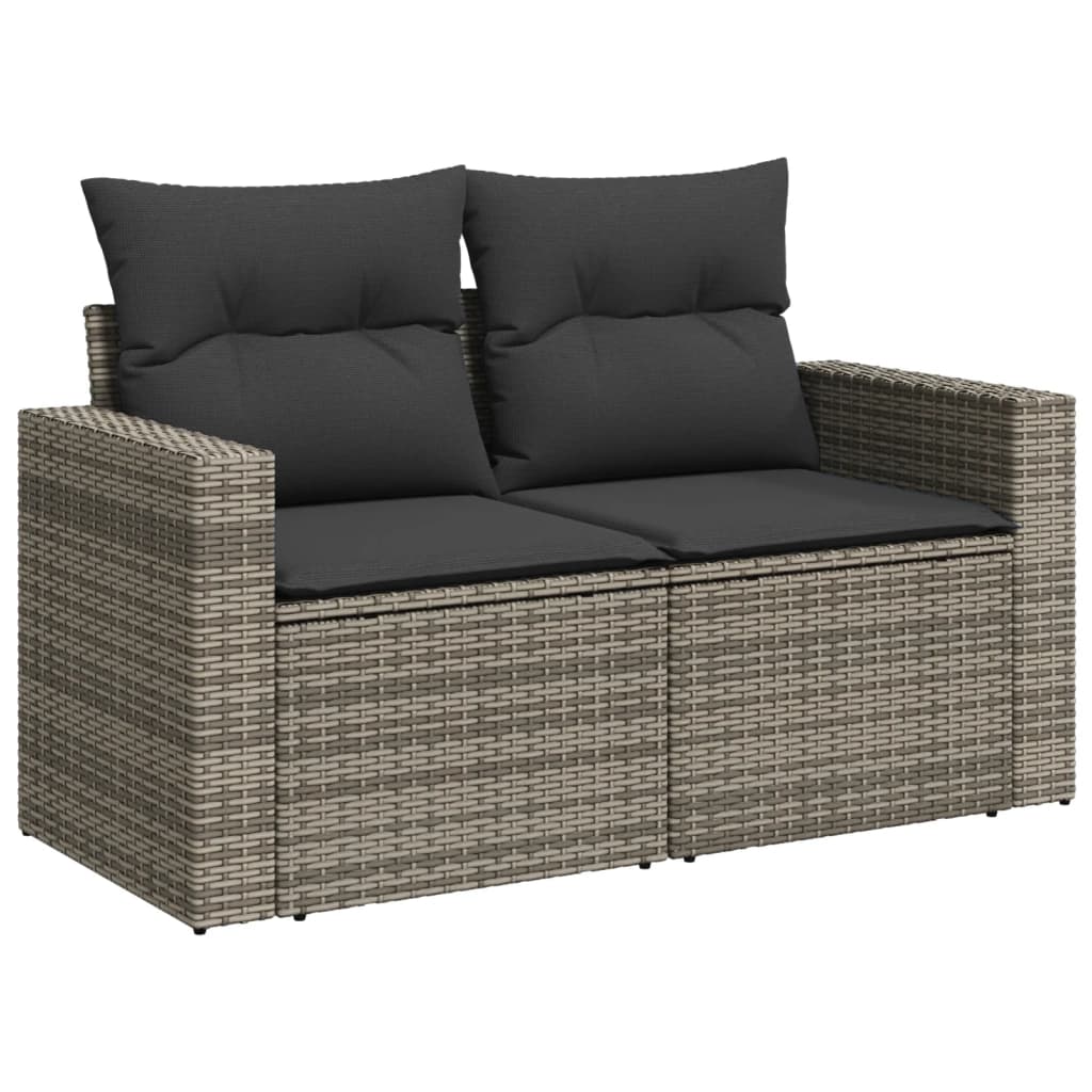 Vidaxl 6-Cz. Garden Furniture Set With Cushions, Grey, Poly Rattan