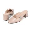 BARBARA 5.5cm Dress Mule Leather Jewel Buckle 2colors Bbj205