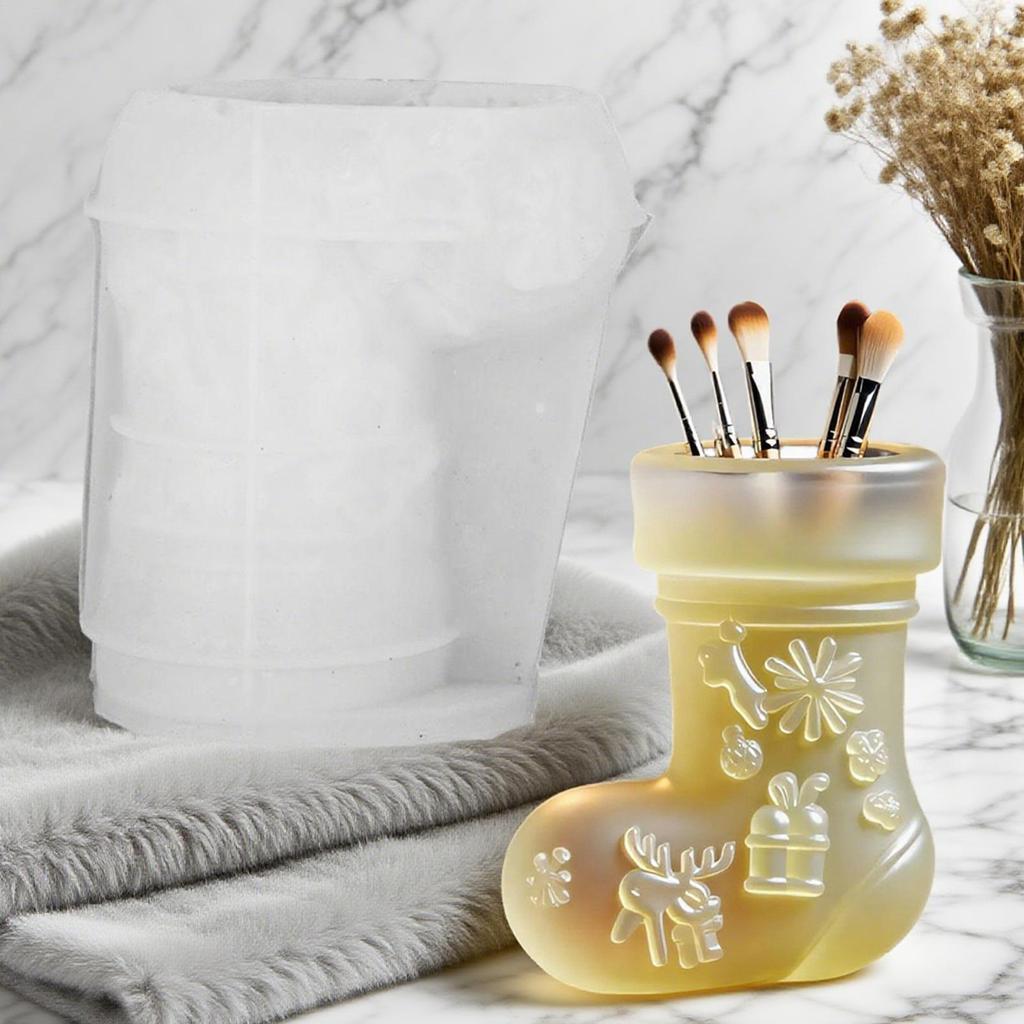 Christmas Resin Molds 3D Christmas Ornament Silicone Molds Seasonal Festive Holiday Wax Polymer Paste Epoxy Gum Craft Moulds For