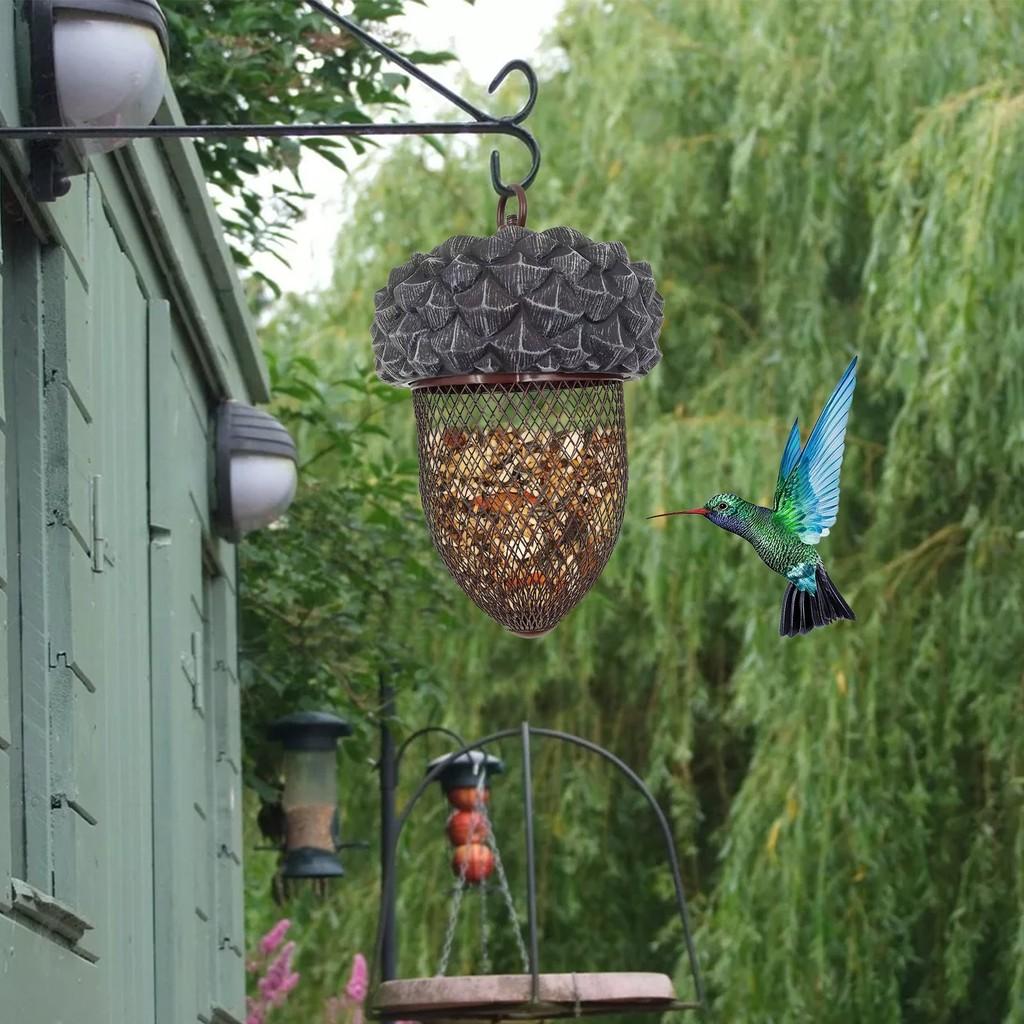 Modern Minimalist Hummingbird Acorn Bird Feeder Resin Craft Garden Decor Item