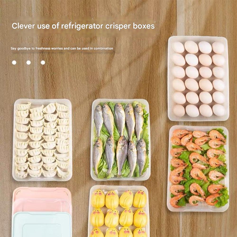 Förvaringslådor för kylskåp Matförvaringsbehållare Flerlagers Transparent Dumplingslåda Kallförvaring Crisper Kökslådor