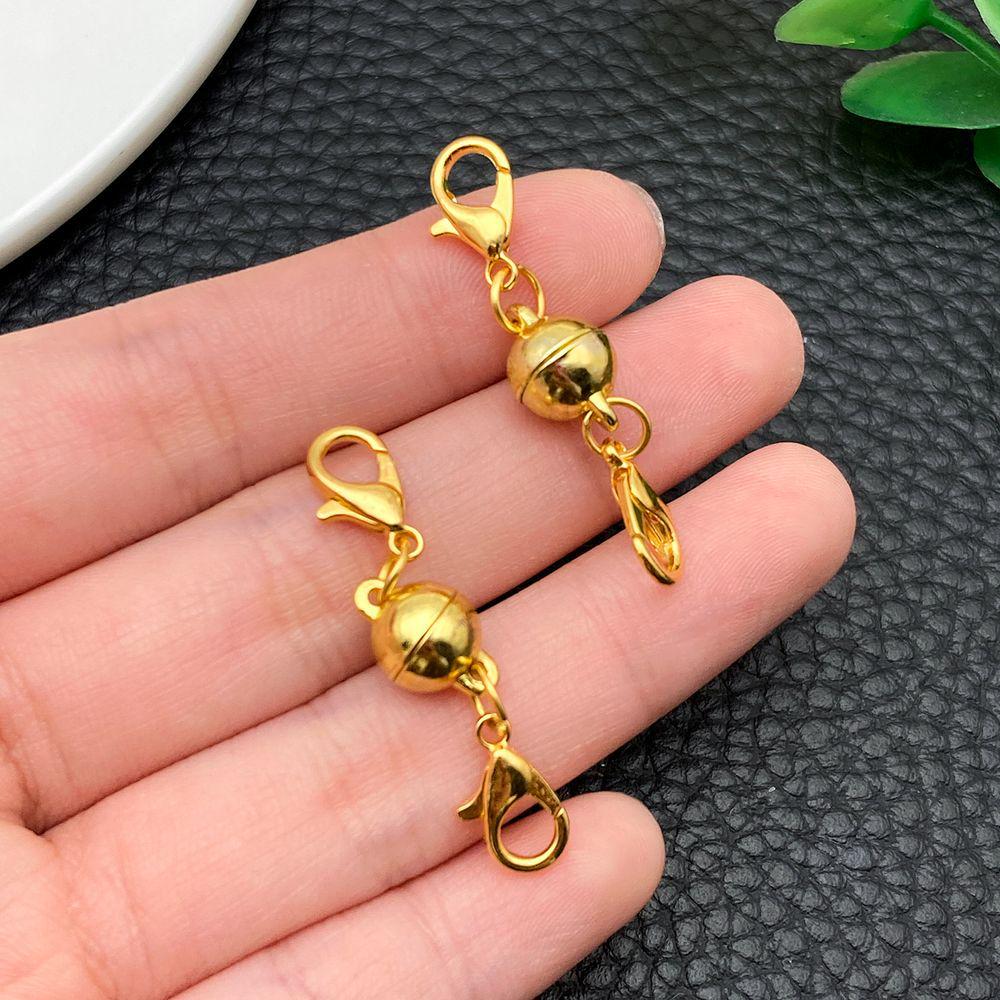 10-Style Multi-Color Round Magnetic Lobster Clasp Charms for DIY Bracelet & Necklace Jewelry