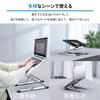 Domstar Laptop Height and Angle Portable Aluminum Alloy PC Stand with Storage Dark Gray Stand, Adjustable, Foldable, Non-Slip, Bag,