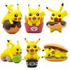6Pcs Anime Pokemon Figure Food Theme Series Burger Fries Donuts Pikachu Model Toys Doll Gifts Aciton Figure PVC