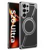 Plating Leather Phone Case for Samsung Galaxy S26 S25 S24 S23 Ultra for Magsafe Magnetic Wireless Charging Protective Cover