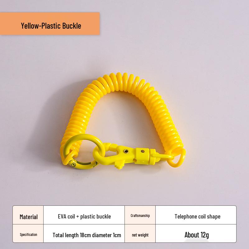 Spring Buckle Keychain Cord – Anti-Lost Outdoor Strap with Bag Holder