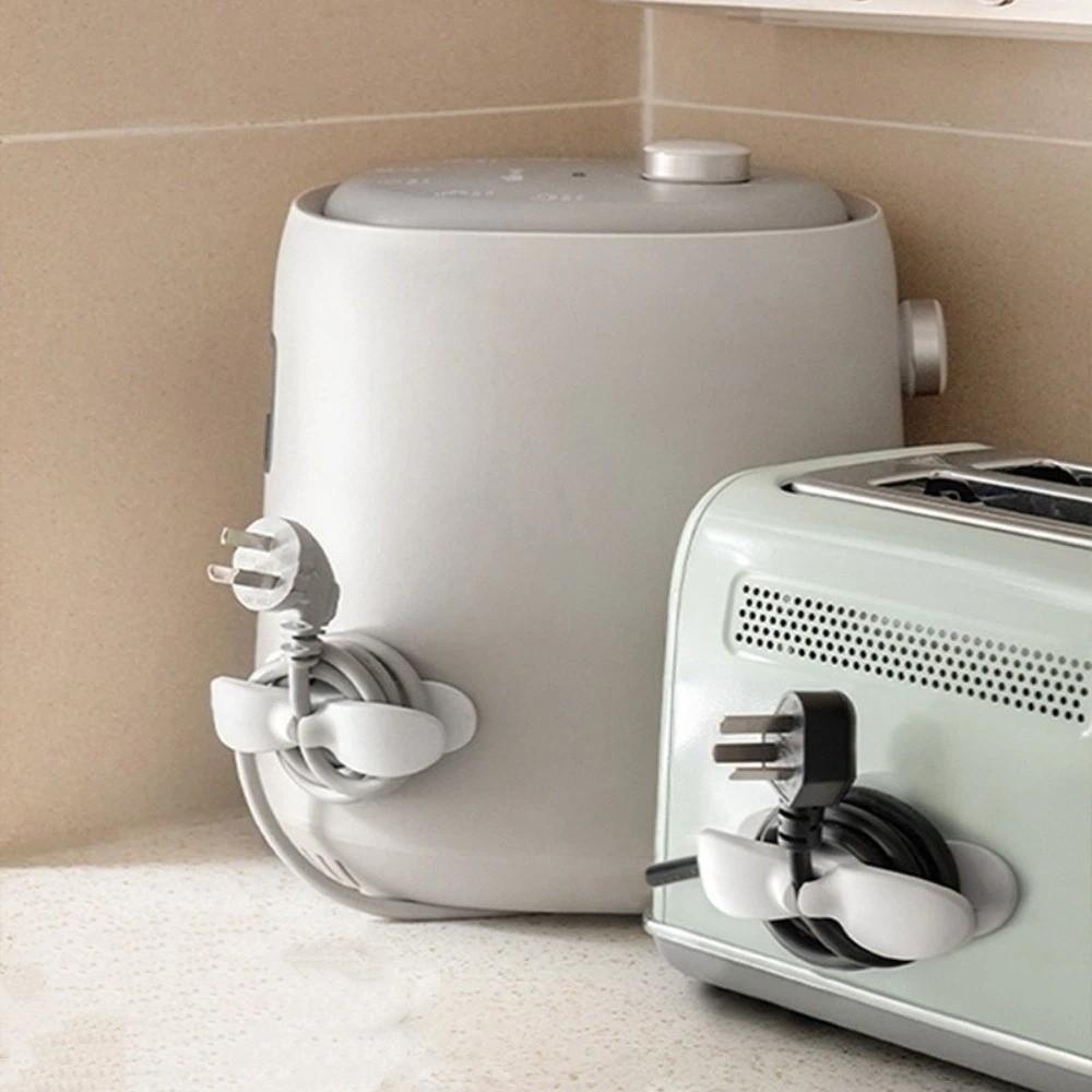 Wall Mount Cord Cable Organizer Silicone Cable Clips Practical Plug Organizer Mobile Charger