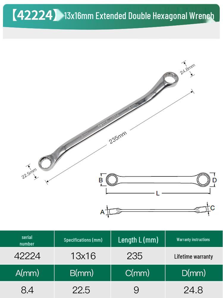 SATA Dual-Ended High-Strength Star Wrench Glasses Repair Tool Set (Sizes 8-10-24)