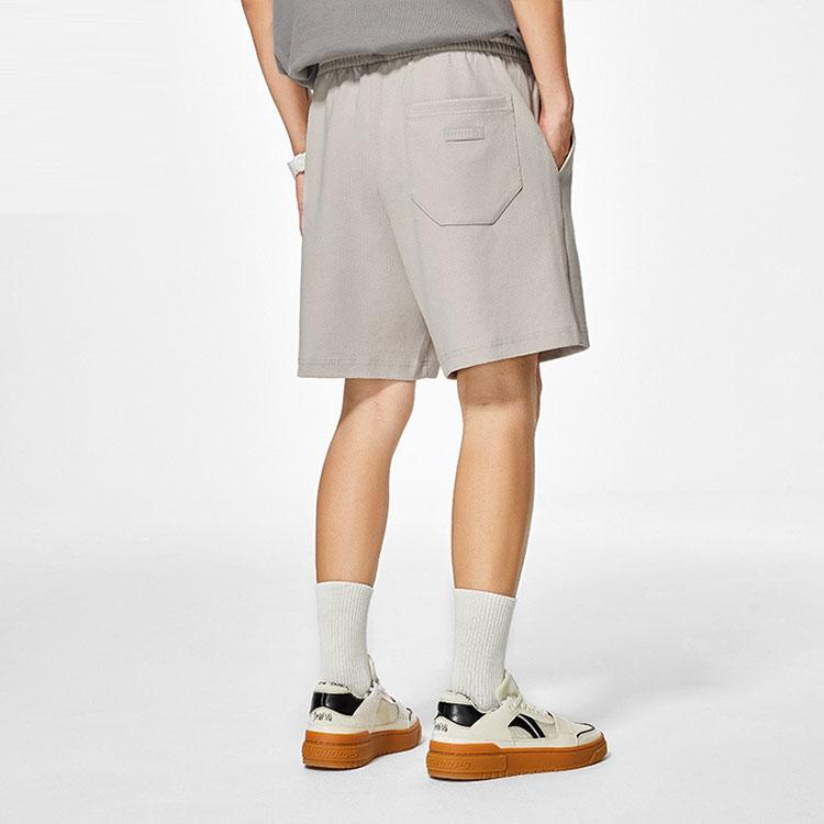 Li Ning Badfive 2022 Shanghai City Limited Series Hoody Solid Color Loose Drawstring Shorts Men Shorts Khaki AKSSA75-1