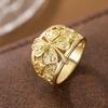 Elegant Hollow Four-leaf Clover Ring Copper Material Women Elegant Ring For Commute Matching