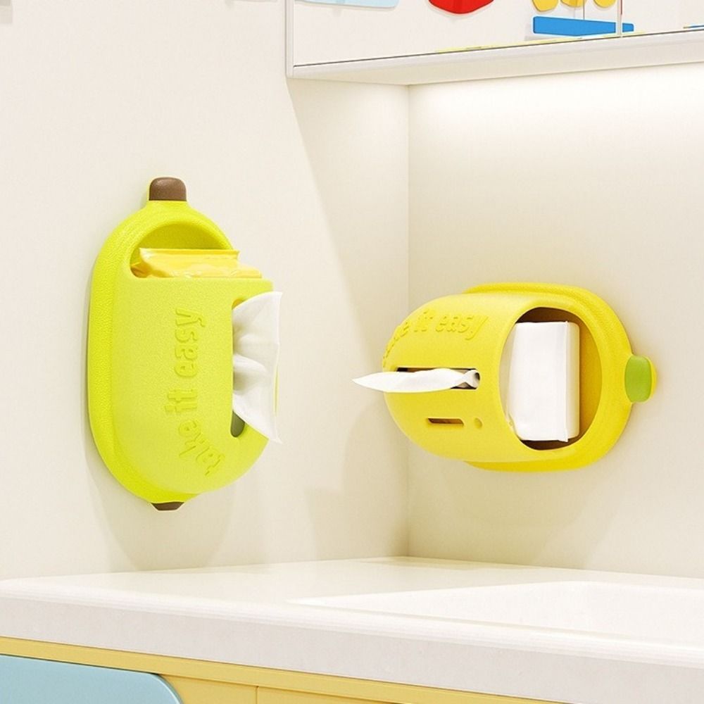 Decorative Banana Suction Cup Tissue Box Large Capacity Napkin Storage Box for Kitchen