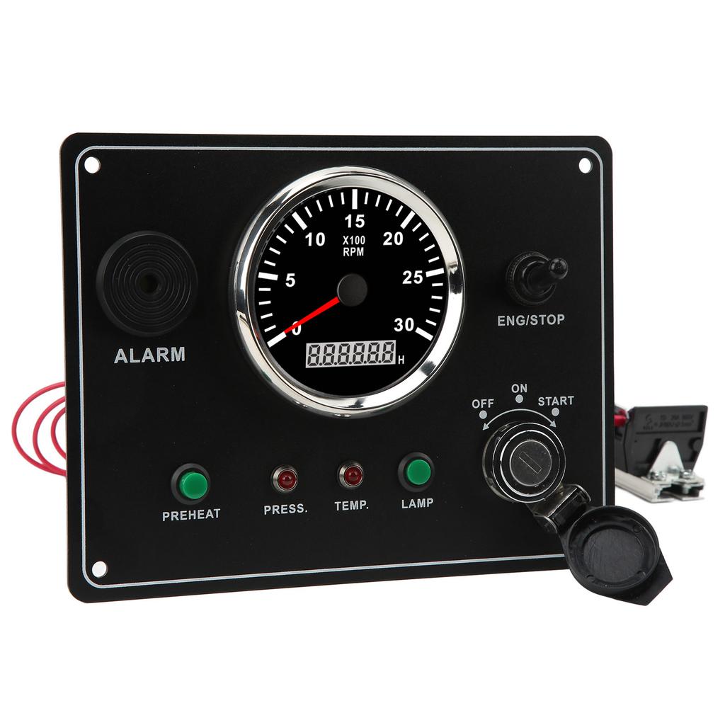Marine Instrument Panel Multi Function 3000RPM Engine Speedometer Low Oil Pressure Water Temperature Alarm for RVs