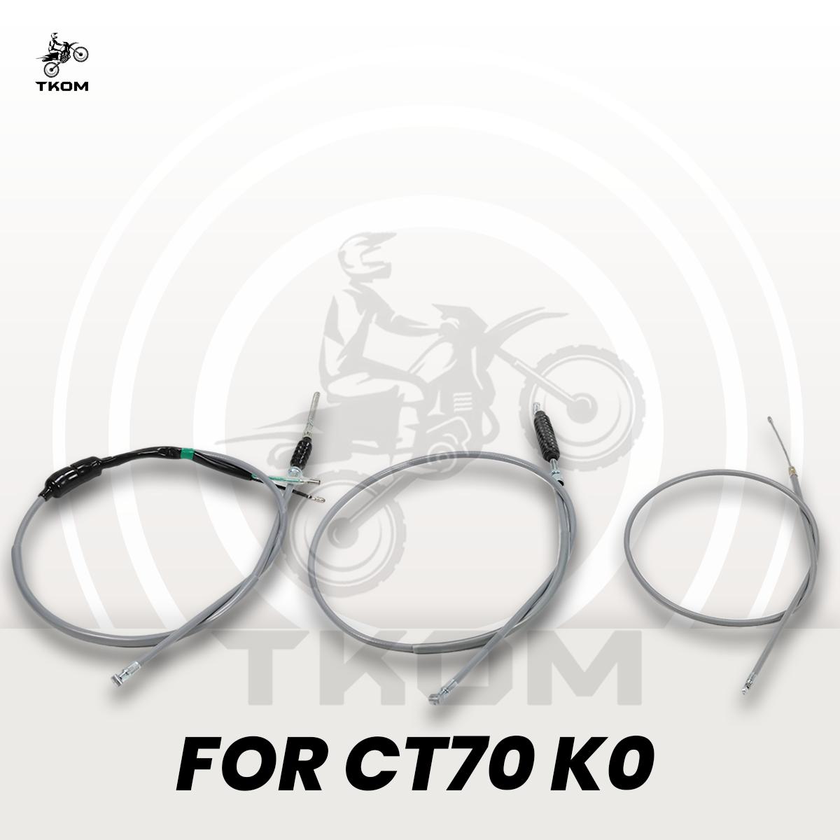 CT70 K0 Grey Cable Set 1969-1971 Include Front Rear Brake Throttle Cables for Honda CT70 K0 DAX Mini Bike CT70 K0