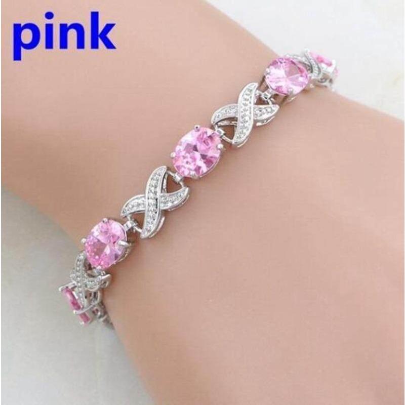 New Stylish Personalized Simple Ladies Inlaid Gem Cross Bracelet