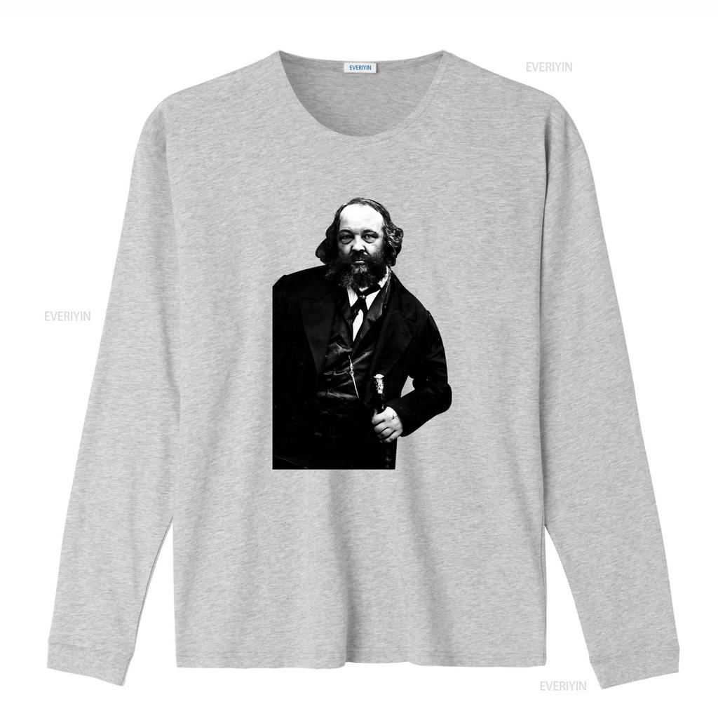 Mikhail Bakunin Anarchia Vintage Style T Shirt for Men and Women Unique Historical Figure Print High Quality Fabric Vintage