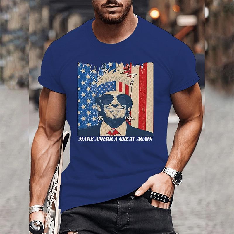 Trump  Shirt Summer Casual Outdoor Men's T-shirt Everyday Street Fashion Men's Short-sleeved Top Trump 3D Printed Men's Tees