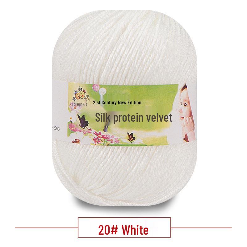 Silk Protein Baby Milk Cotton Yarn for Infant Sweaters, Hats, Shoes, Doll Crochet, and DIY Knitting Projects