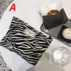 Casual and Versatile Black and White Leopard Print Makeup Washing Canvas Bagconvenient and Large Capacity