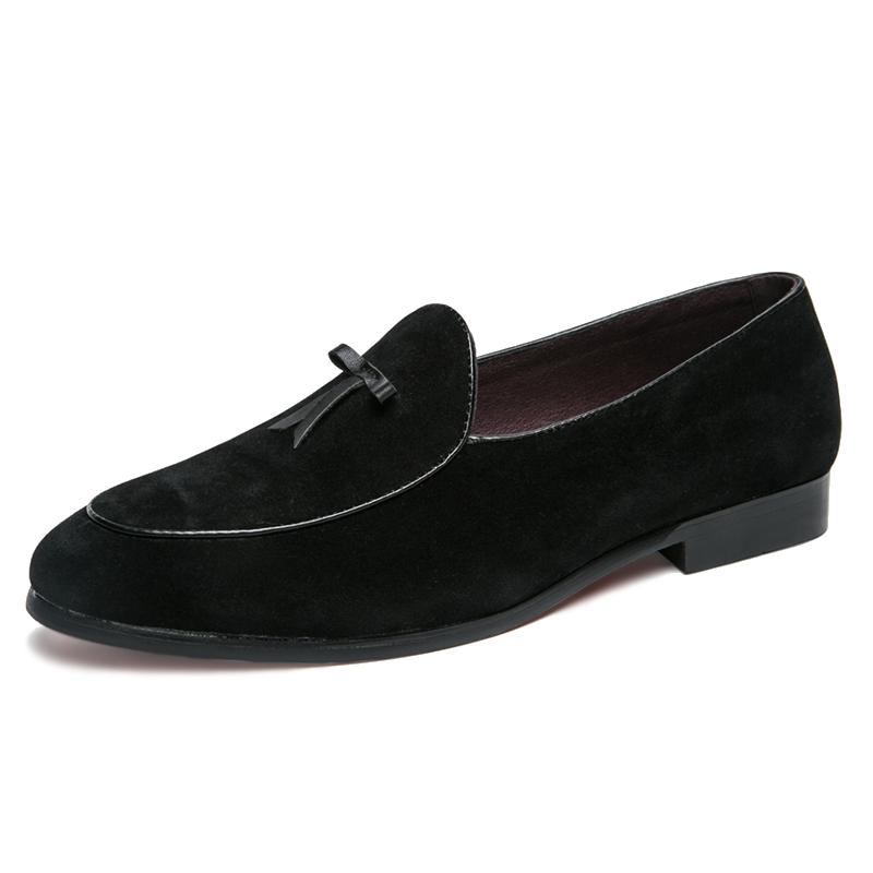 Fashion Leather Shoes for Men Slip On Soft Shoes Man Comfortable Casual Men Suede Loafers Moccasins Driving Shoe Male Rubber Sole