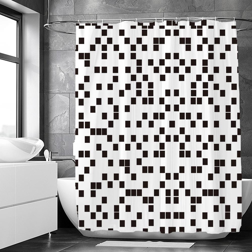 Blaue Geometrische Sechseckige Duschvorhänge Wasserdichter Stoff Badezimmervorhang mit Haken Dekoration Badewannenvorhang Toilettentrennwand