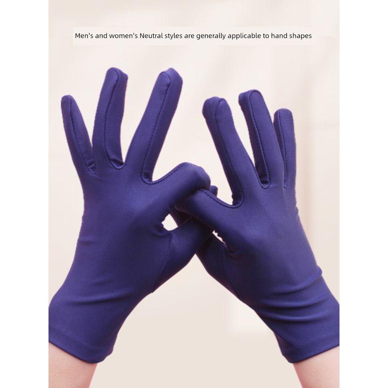 Men's and Women's White Etiquette Gloves Thin Elastic Jewelry Dance Photography Hotel Western Restaurant Emcee Summer Sun Protection Buddha Worship