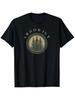 A T-Shirt Featuring a Pine Tree Logging Design, Suitable for Men, Round Neck, In Black
