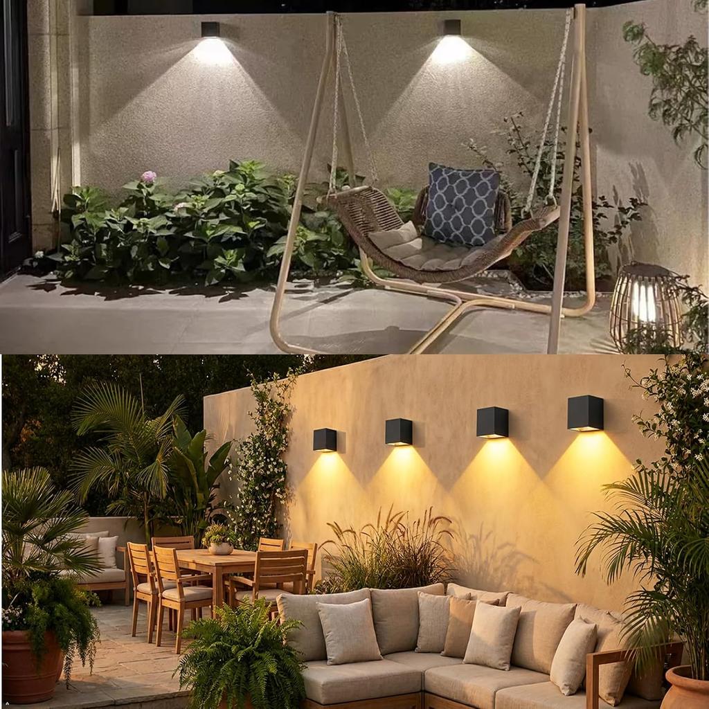Solar Wall Light 2 Mode Lighting Square Courtyard Decorative Lamp Villa Garden Landscape Lighting