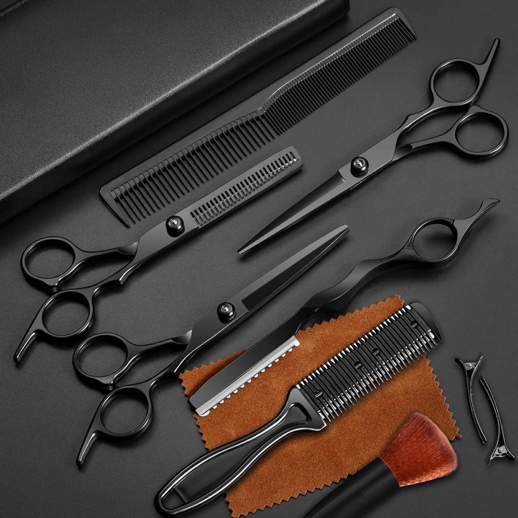Stainless Steel Barber & Hairdressing Scissors Set: Flat Tooth & Thinning Options
