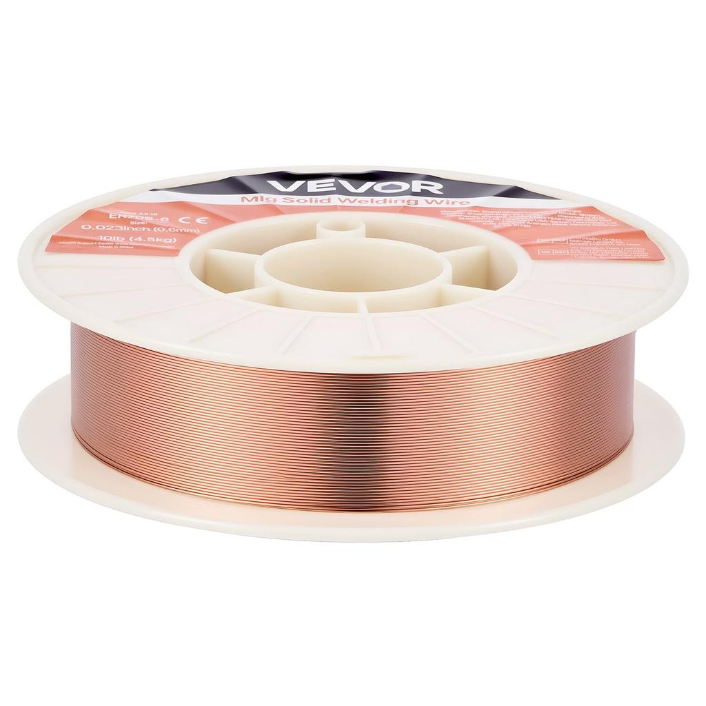 Solid MIG Welding Wire, ER70S-6 0.6mm 4.5kg, Low Spatter Mild Steel Welding Wire with High Deoxidizers for All-Position Gas Shielded Welding