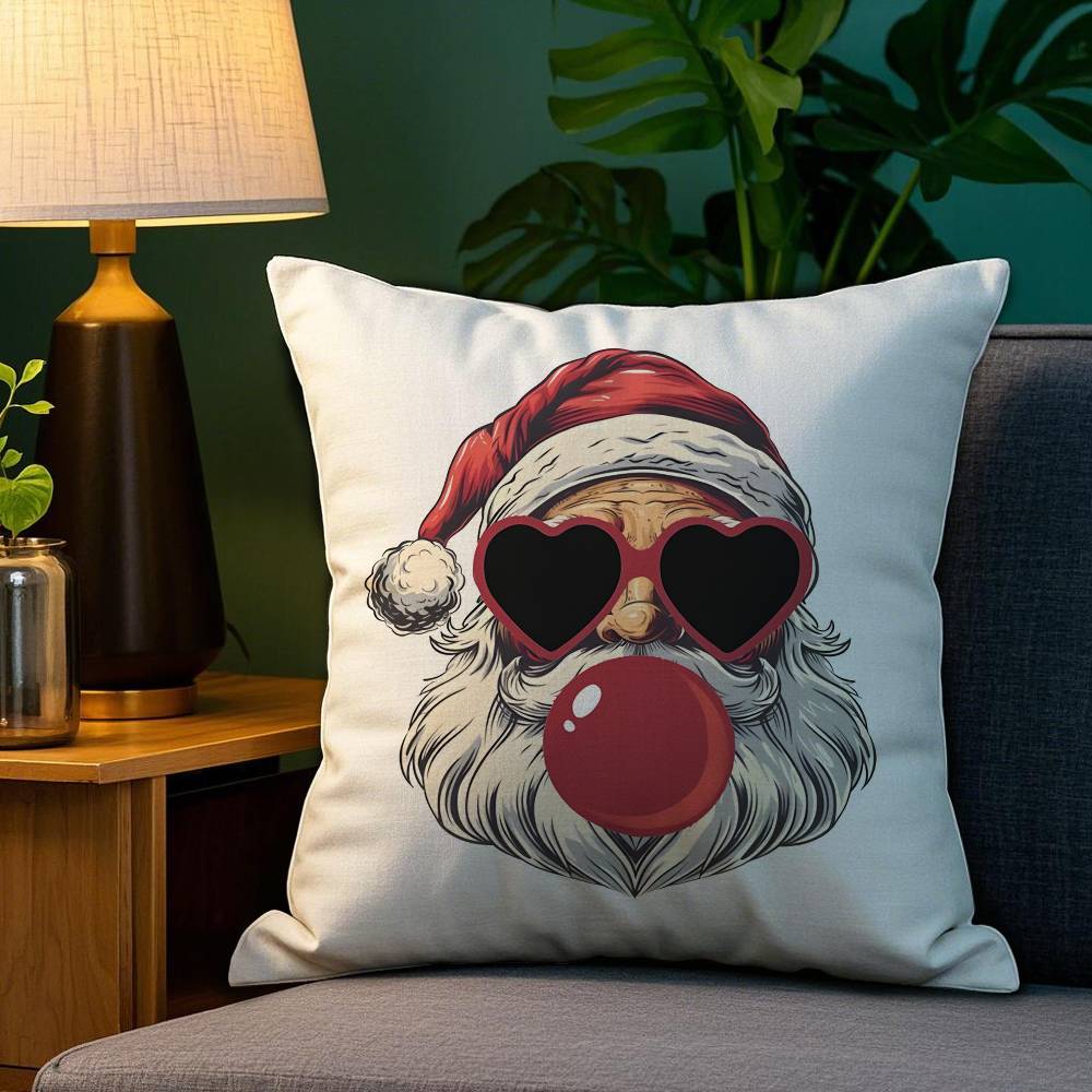 

Merry Christmas Pillow Case Plush Fabric Soft Double Sided Print Sofa Cushion Cover Throw Pillow Covers 12x12Inch