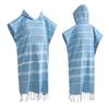 Individueller gestreifter Kapuzenponcho für Erwachsene, türkisch, Strand-Surf-Poncho, Neoprenanzug-Wechselhandtuch mit Kapuze