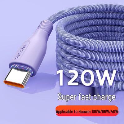 120W Type-C Fast Charging Cable for Huawei, Honor, Vivo, Oppo - 6A Flash Charge Compatible