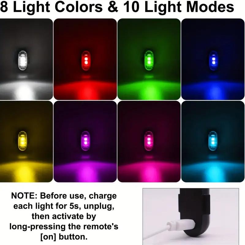Car Strobe Light 8Color Remote Motorcycle Flash Led Anti-collision Warning Lamp Waterproof Wireless Remote Control For Car Bike