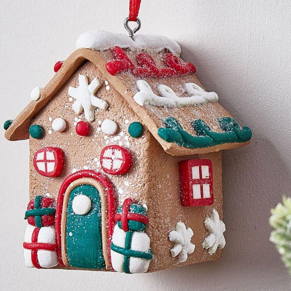 Fashion Christmas House Cute Hanging Ornament Christmas Tree Decoration Pendant  Xmas Tree